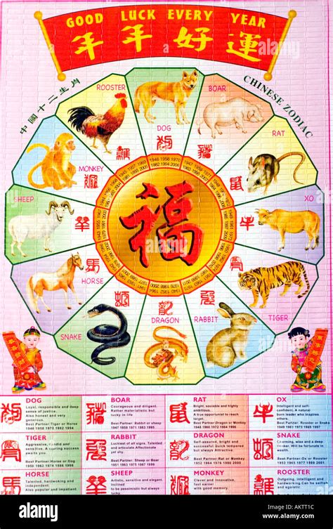 Chinesischen Astrologischen Kalender Mit Bilder Von Verschiedenen