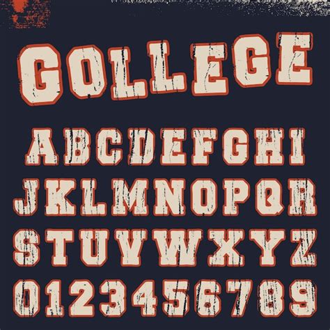 Premium Vector College Alphabet Font Template