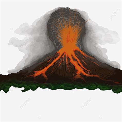 화산 산 화산 산 용암 PNG 일러스트 및 PSD 이미지 무료 다운로드 Pngtree
