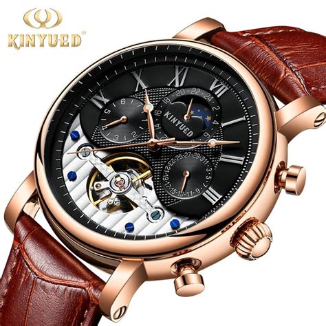 Kinyued Moon Phase Top Brand Men Mechanical Watches Automatic