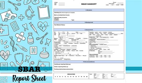Sbar Nurse Handoff Report Sheet Nursing Brain Printable Etsy Nurse