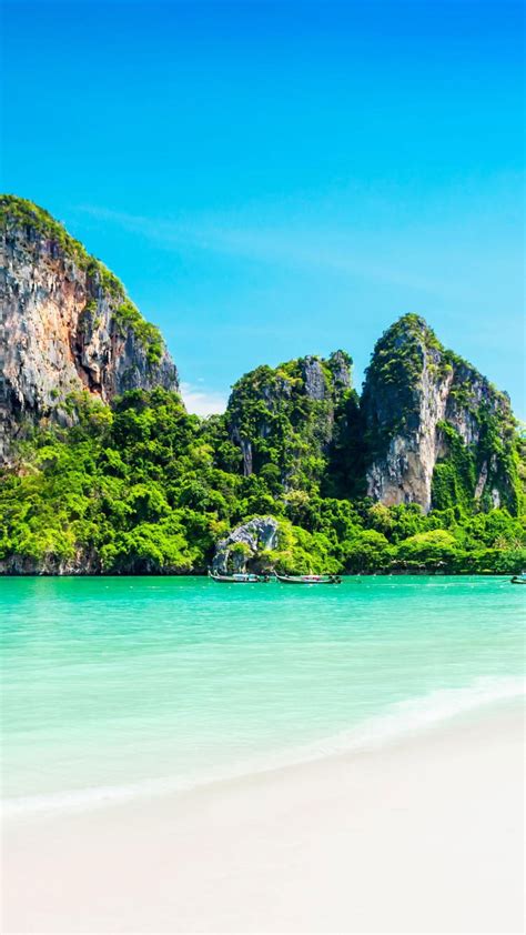 Krabi Wallpaper Thailand Tropical Beach White Sand Sandy Blue Sky