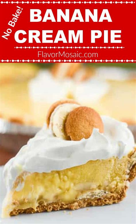 No Bake Banana Pudding Cream Pie Flavor Mosaic