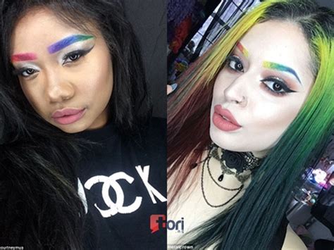 Sxy Or Trashy Selfies Of Womens Rainbow Coloured Eyebrows Sweeps Instagram Photos