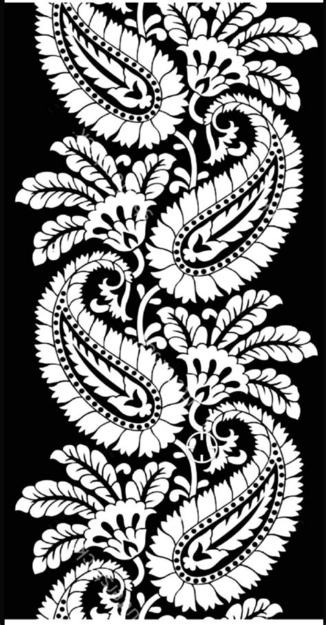 Paisley Silhouette Paisley Embroidery Redwork Embroidery Embroidery