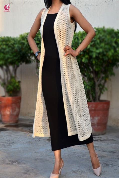 Buy Cream Crochet Lace Long Shrug Online In India Colorauction New