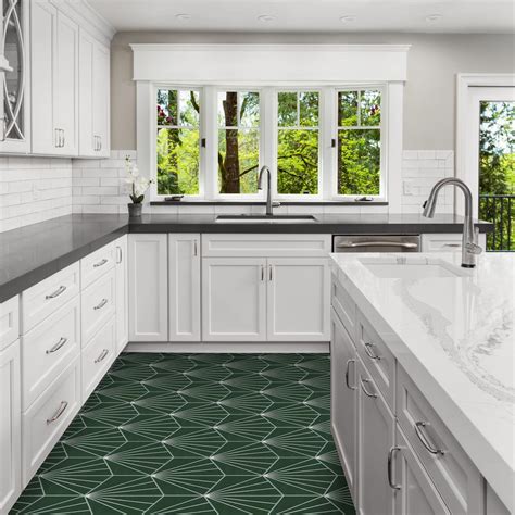 Green Floor Tiles Kitchen Carpet Vidalondon