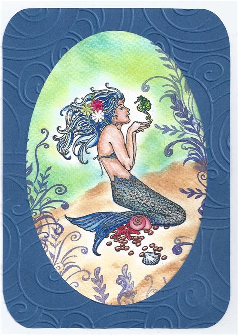 Stampendous Mermaid Stamp Card It Is A Beautiful Stamp Mermaids And
