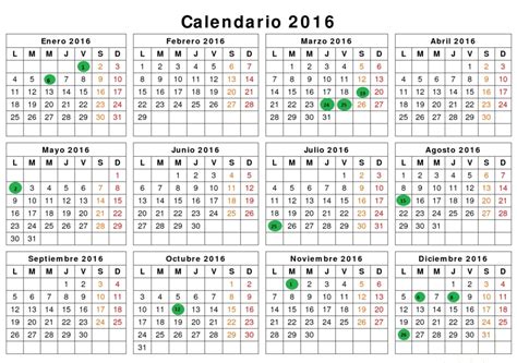 Así Será El Calendario Laboral 2016diarioabierto