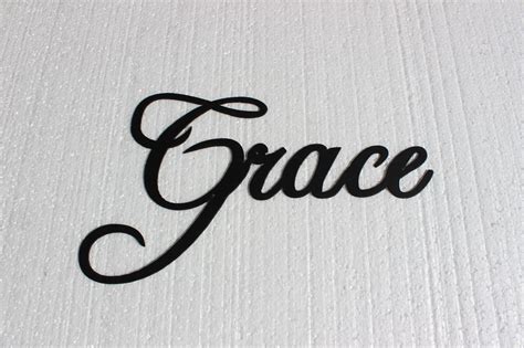 Grace Word Fancy Script Font Metal Wall Art Home Decor