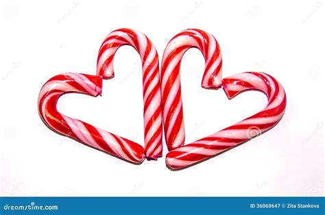 Candy Cane Hearts Stock Image Image Of Stick Hearts 36068647