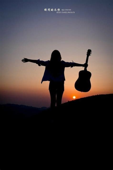 Cute Dp For Girls Guitar Photography Music Pictures Silhouette
