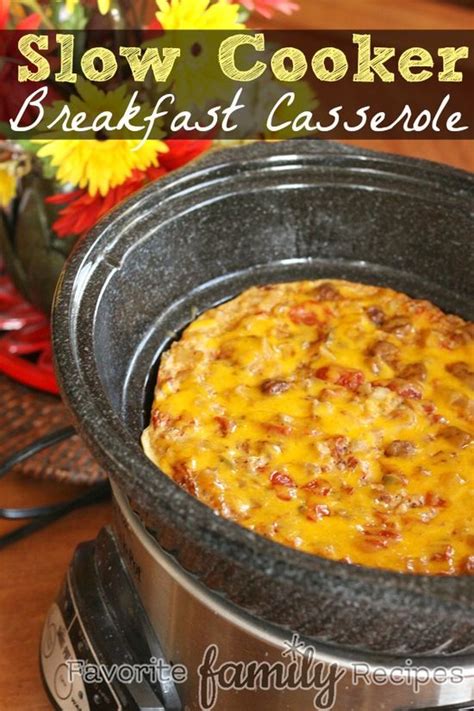 Not only can you have classic bacon and eggs for breakfast, but you. Breaky Breakfasts: Crock-Pot Breakfast Casserole from favfamilyrecipes.com #recipes #breakfast # ...