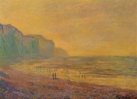 Low Tide At Pourville Misty Weather Claude Monet Paintings