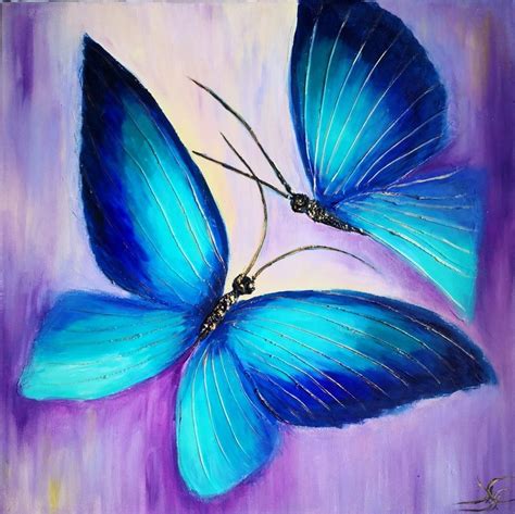 Canvas Acrylic Painting Batterfly Nadezda Hammerschmidtacryl Auf