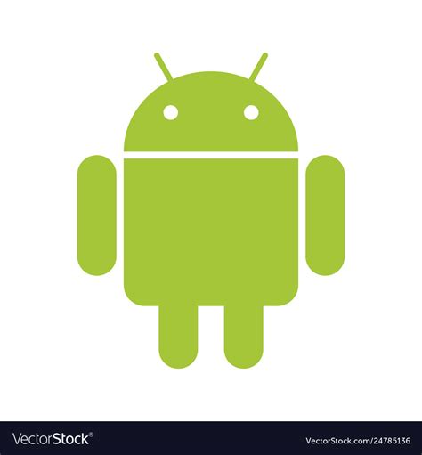 Android Emblem Green Robot On White Bg Royalty Free Vector