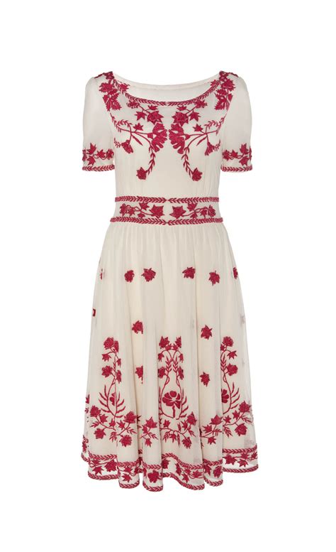 Lyst Alice By Temperley Flared Clover Dress In Natural