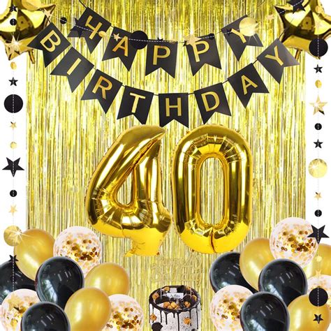 Buy 40th Birthday Decorations For Men Happy Birthday Banner 40 Foil