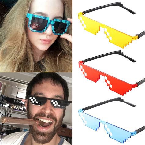 Deal With It Thug Life Shades Sunglasses Frameless Pixel Unisex Eyeglasses Men Women Party