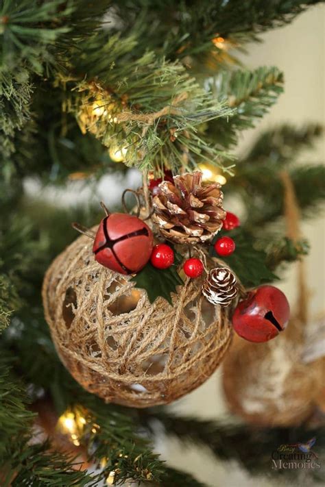 A great idea if you're looking to craft a new accessory or decoration for your home is to somehow. Rustic Christmas Ornaments Tutorial - Easy Glittered Twine ...