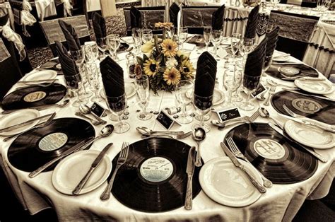 Old Vinyl Records As Place Settings Music Themed Parties Music