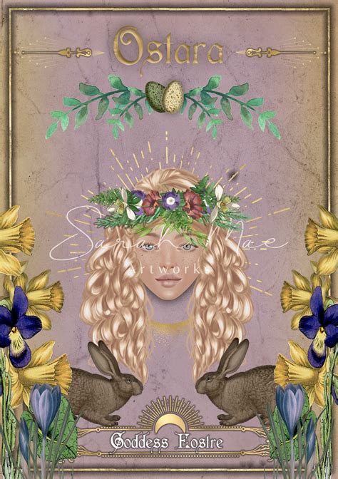 Celtic Goddess Eostre An Ostara Easter Greeting Card Etsy Polska