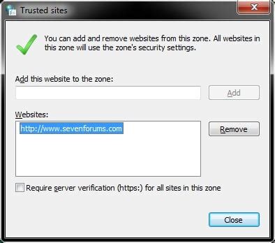 Internet Explorer Security Zones Add Or Remove Sites Tutorials