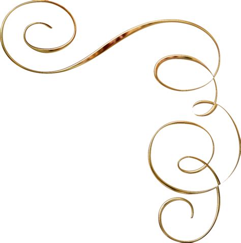 Gold Swirls - Clip Art Scroll Border Gold - Png Download - Large Size Png Image - PikPng