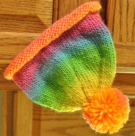 Easy Rolled Brim Hat Knit Pattern Hat Knitting Patterns Baby Hats