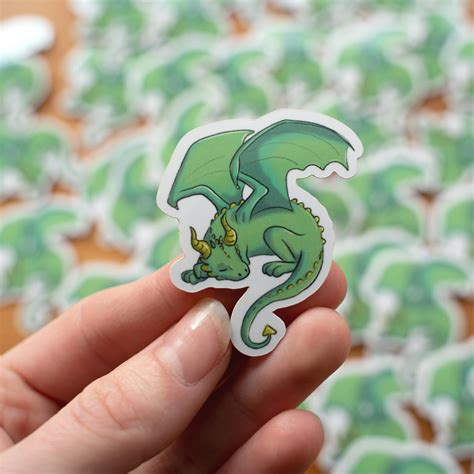 Cute Tiny Dragon Vinyl Sticker Etsy