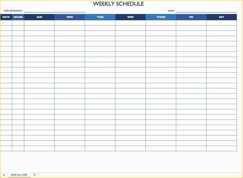 Weekly Work Schedule Template Free Download Of Free Work Schedule ...