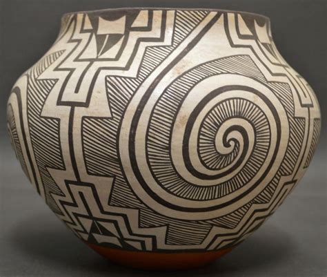 Native American Vintage Acoma Pottery Olla By Adrienne Roy Keene Ca