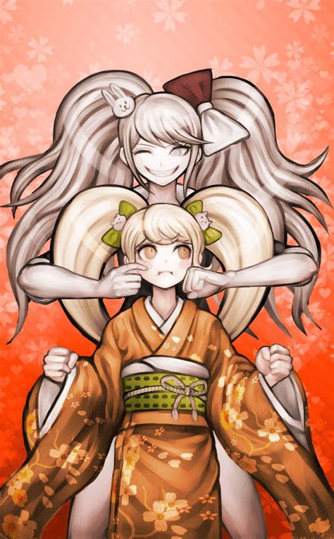 Junko And Hiyoko Official Art Rdanganronpa