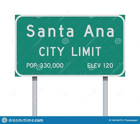 Santa Ana City Limit Road Sign Stock Vector Illustration Of
