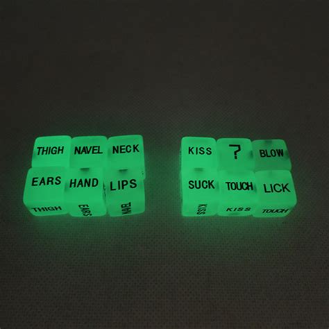 2pcsset Sexy Luminous English Letter Carved Funny Sexual Couple Dice