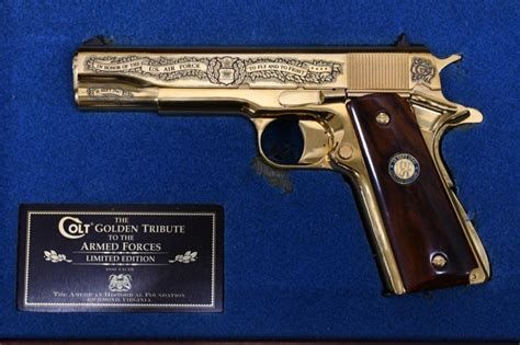 Lot Colt 1911 A1 Air Force Golden Tribute Pistol