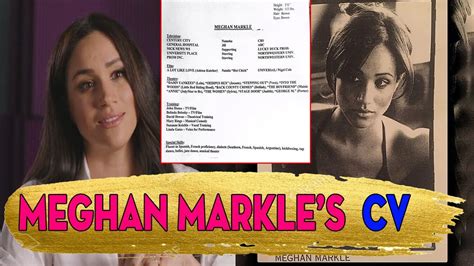 Meghan Markles Old Cv Shows Special Skills And Lists Height Weight