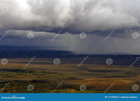 Rain Above A Taiga Stock Image Image Of Rain Forest 17729555