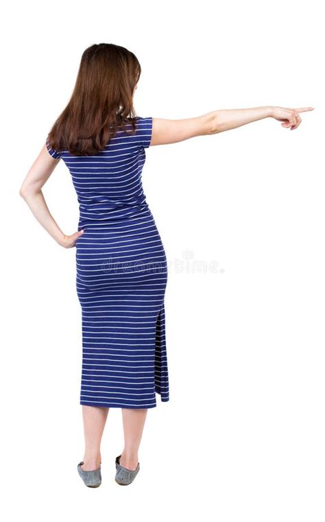 Back View Of Pointing Woman Beautiful Girl Stock Image Image Of