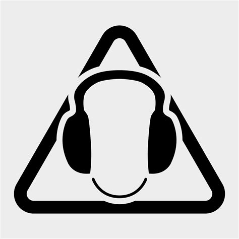Symbol Wear Ear Protection Sign Isolate On White Backgroundvector