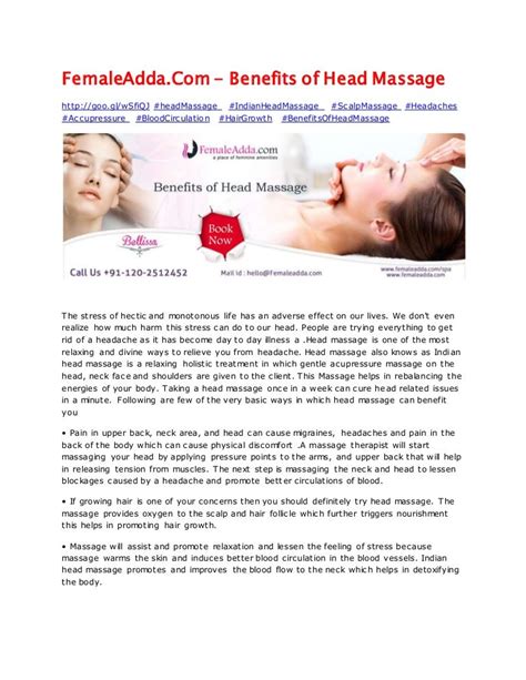 Femaleaddacom Benefits Of Head Massage