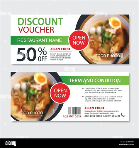 Discount T Voucher Asian Food Template Design Noodles Set Use For