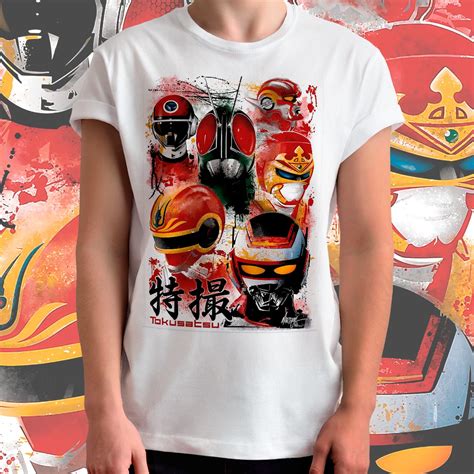 Camiseta Unissex Tokusatsu Jaspion Kamen Rider Flashman Power Rangers
