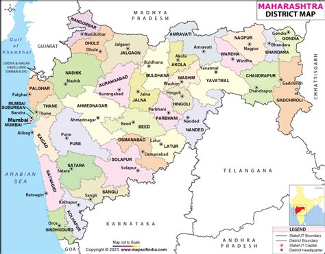 Districts Map Of Maharashtra Maharashtra Districts Map Maharashtra