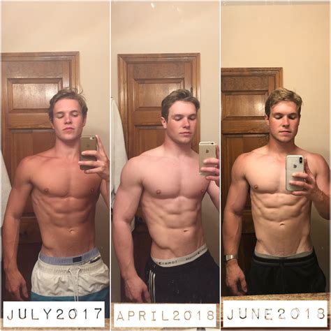 1 Year Transformation Male 23 Years Old 5ft10 [160lbs 167lbs 16lb Gain And 9lb Cut] Follow