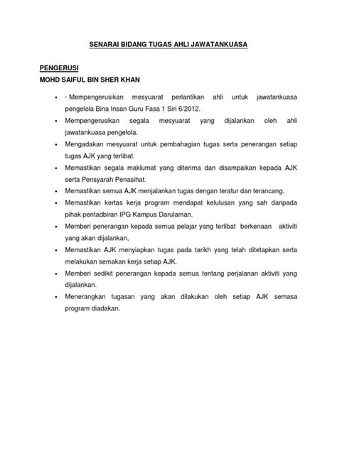 Program bersama 'begholek godang seni rupa malaysia'. Senarai Bidang Tugas Ahli Jawatankuasa