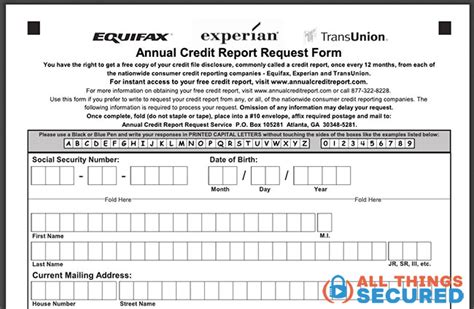 Equifax Free Annual Credit Report Request Form Dfretz