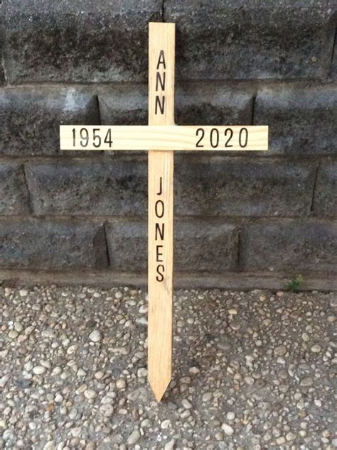 Personalized Cemetery Cross Grave Marker Roadside Memorial Wood