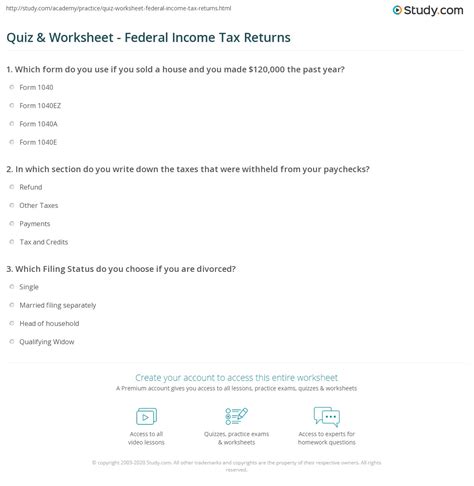 Chapter 7 Federal Income Tax Worksheet Answers Pincomeq