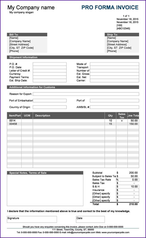 Blank Invoice Templates 18 Free Printable Xlsx Docs Pdf Samples